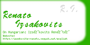 renato izsakovits business card